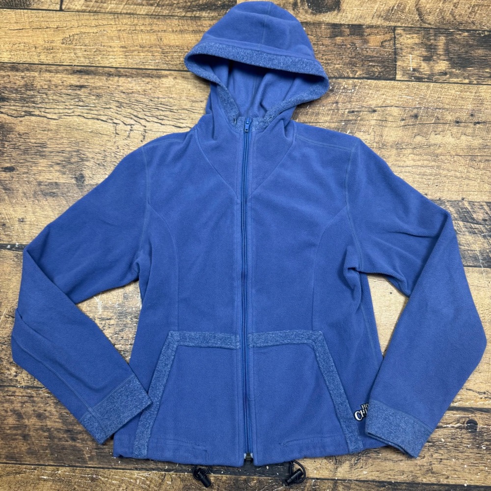 Hot Chillys Kids Blue Fleece Hoodie Full Zip Jacket‎ Youth Size 10 Base layer